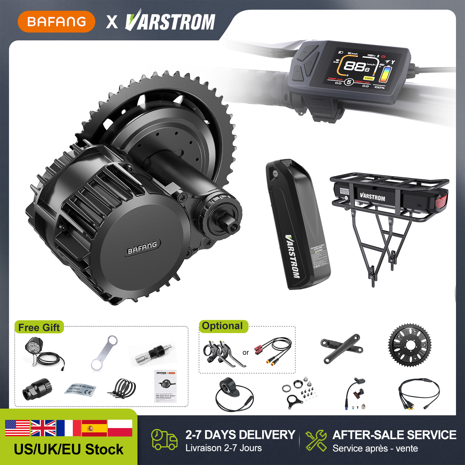 Bafang Bbs02B 48V 750W Mid Drive Kit - [US Stock]Bafang 48V Mid Drive Motor