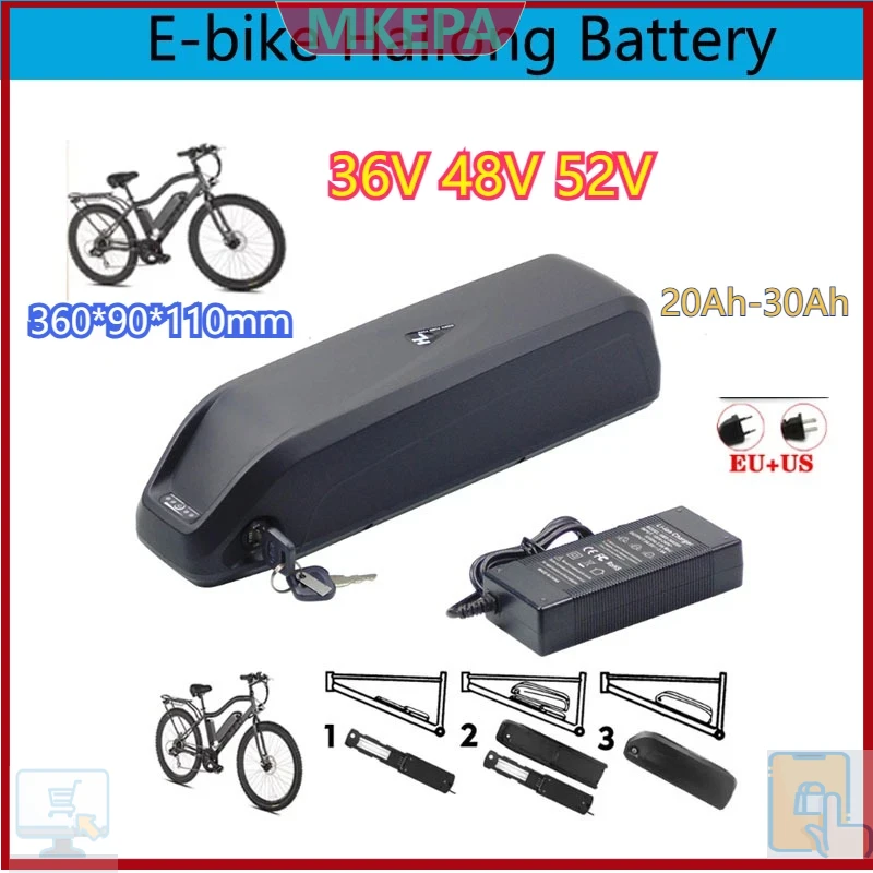 🔋36-48-52V For Motor Electric  - Ebike Battery 48V 20Ah Hailong review and price