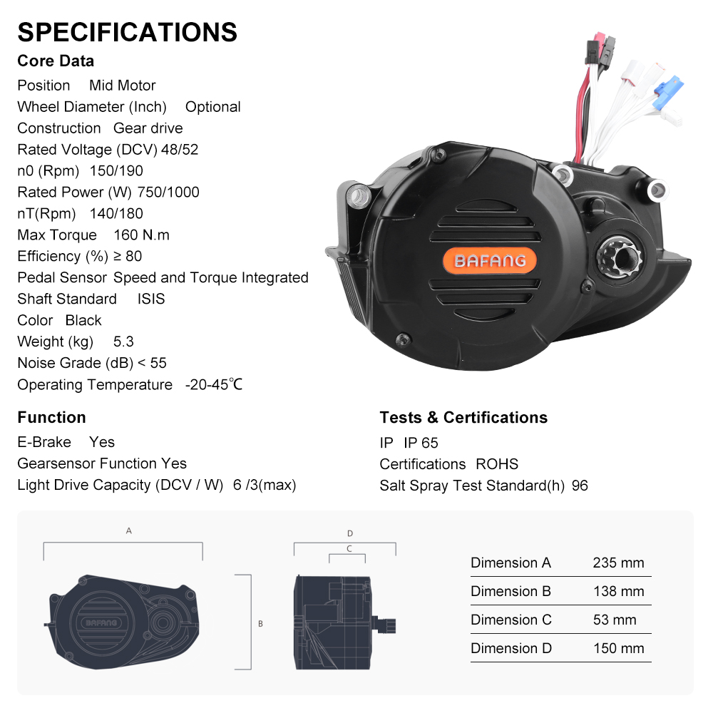 Bafang M620 G510 1000W Mid Dri - Mid Drive Motor Kit 52V 1000W review and price