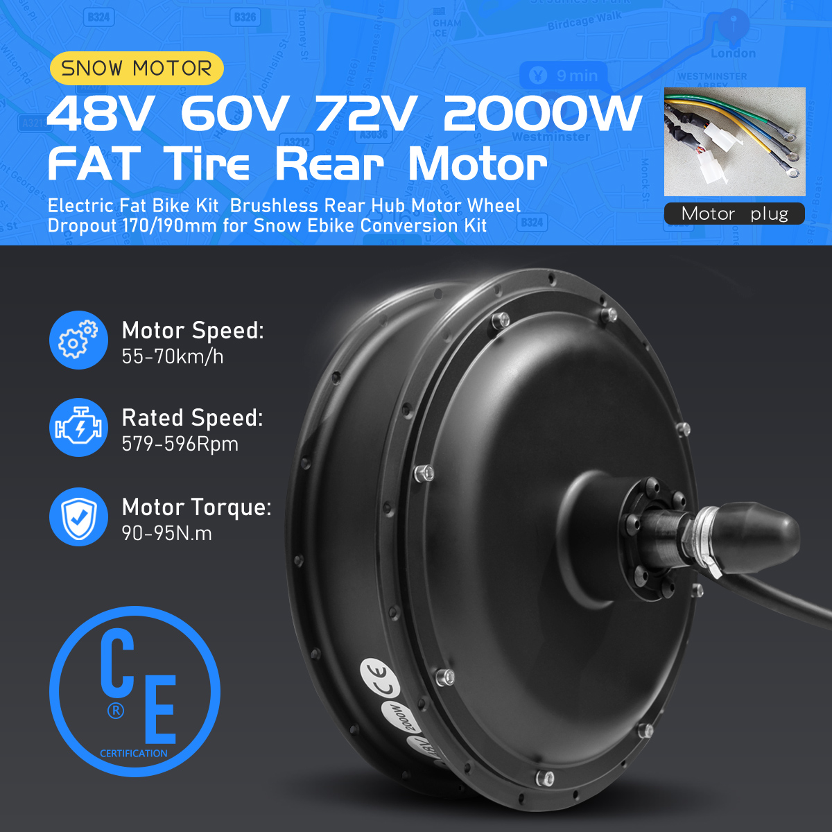 Ebike Fat Tire Hub Motor 48V 6 - Fat Tire Ebike Conversion Kit 2000W review and price
