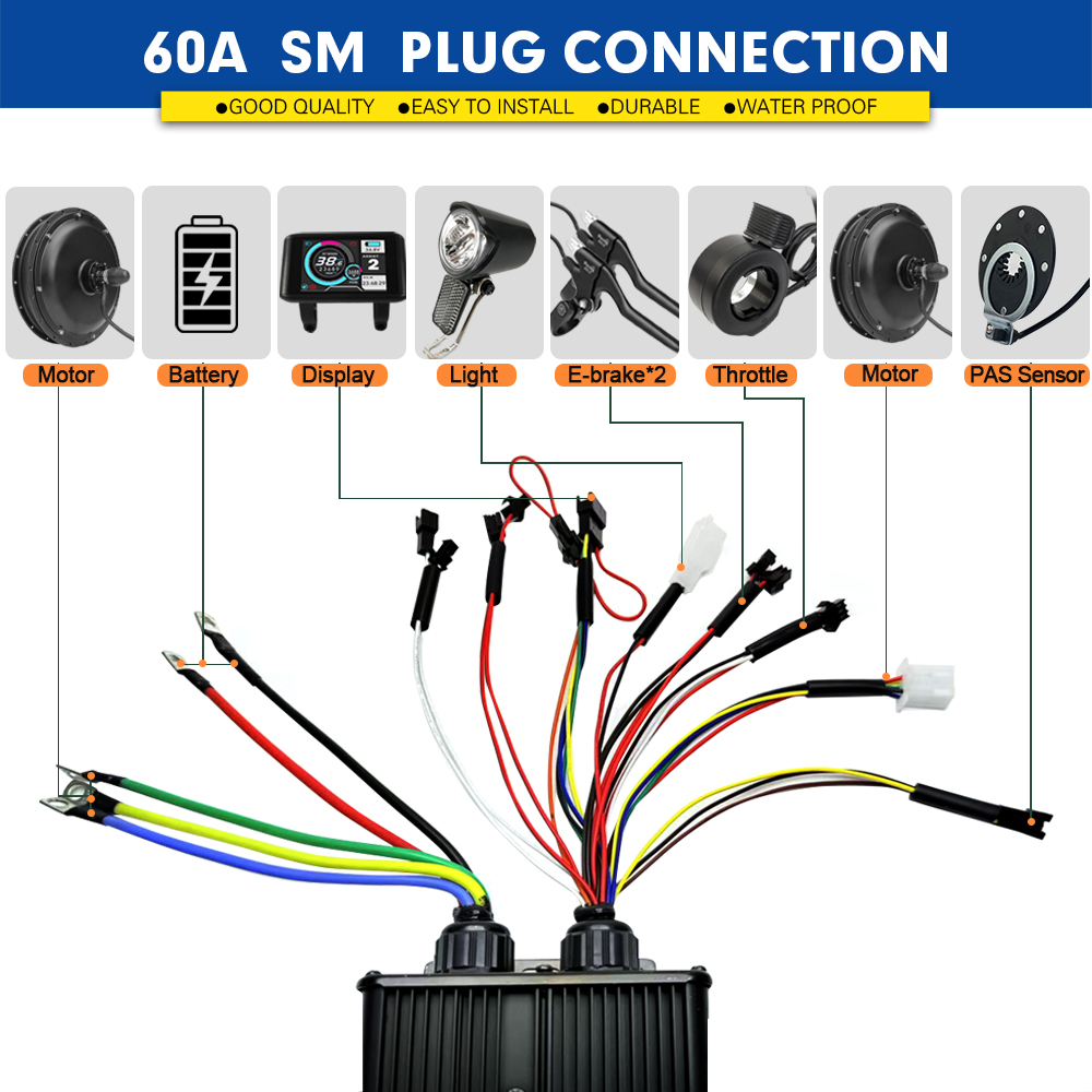 2000W-5000W 48V-72V E-Bike 3-m - Sine Wave Controller 48V 72V 80A review and price