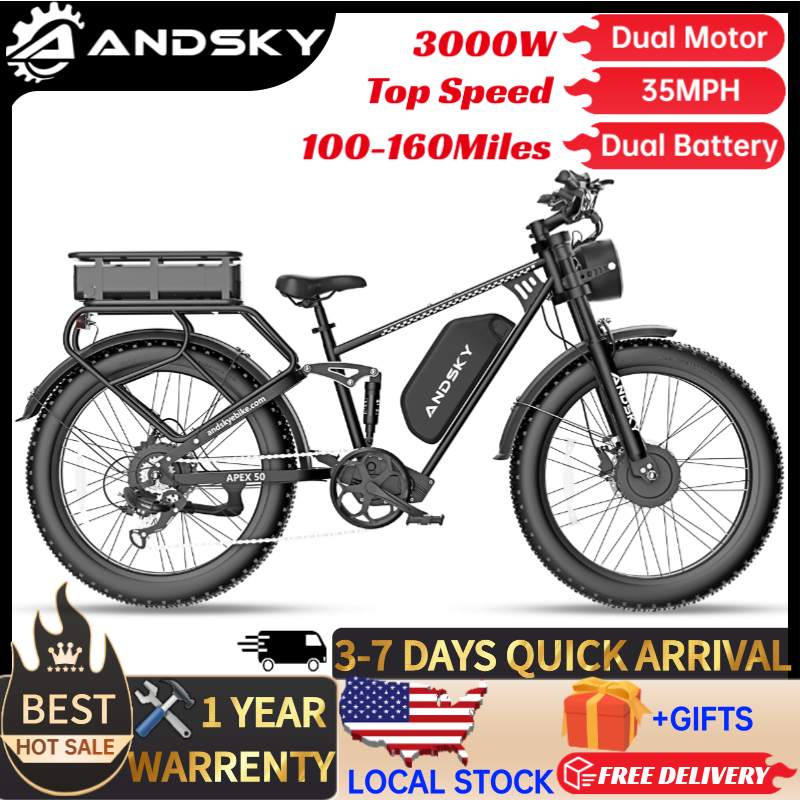 ANDSKY Apex50 AWD Electric Bik - Mid Drive Motor Kit 52V 1000W review and price